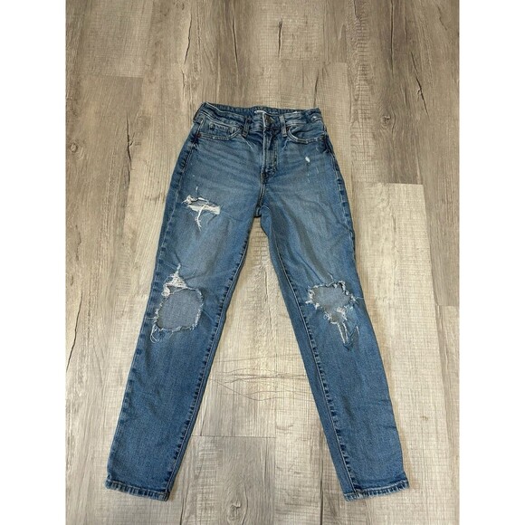 Old Navy OG Straight Jeans High Rise Womens Size 2  Distressed Teen School - Picture 1 of 5